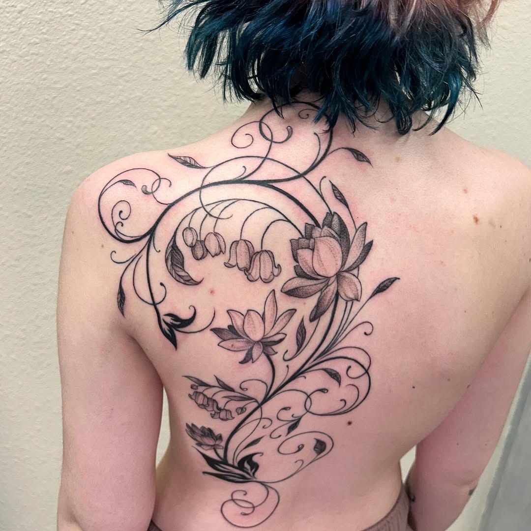 Tattoo by @deadkaylietattoo — fine_line, black_and_grey