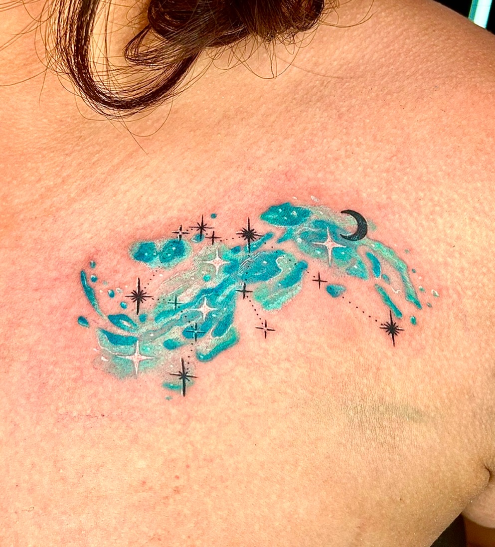 Tattoo by @tattoosbymallory β dotwork, watercolor