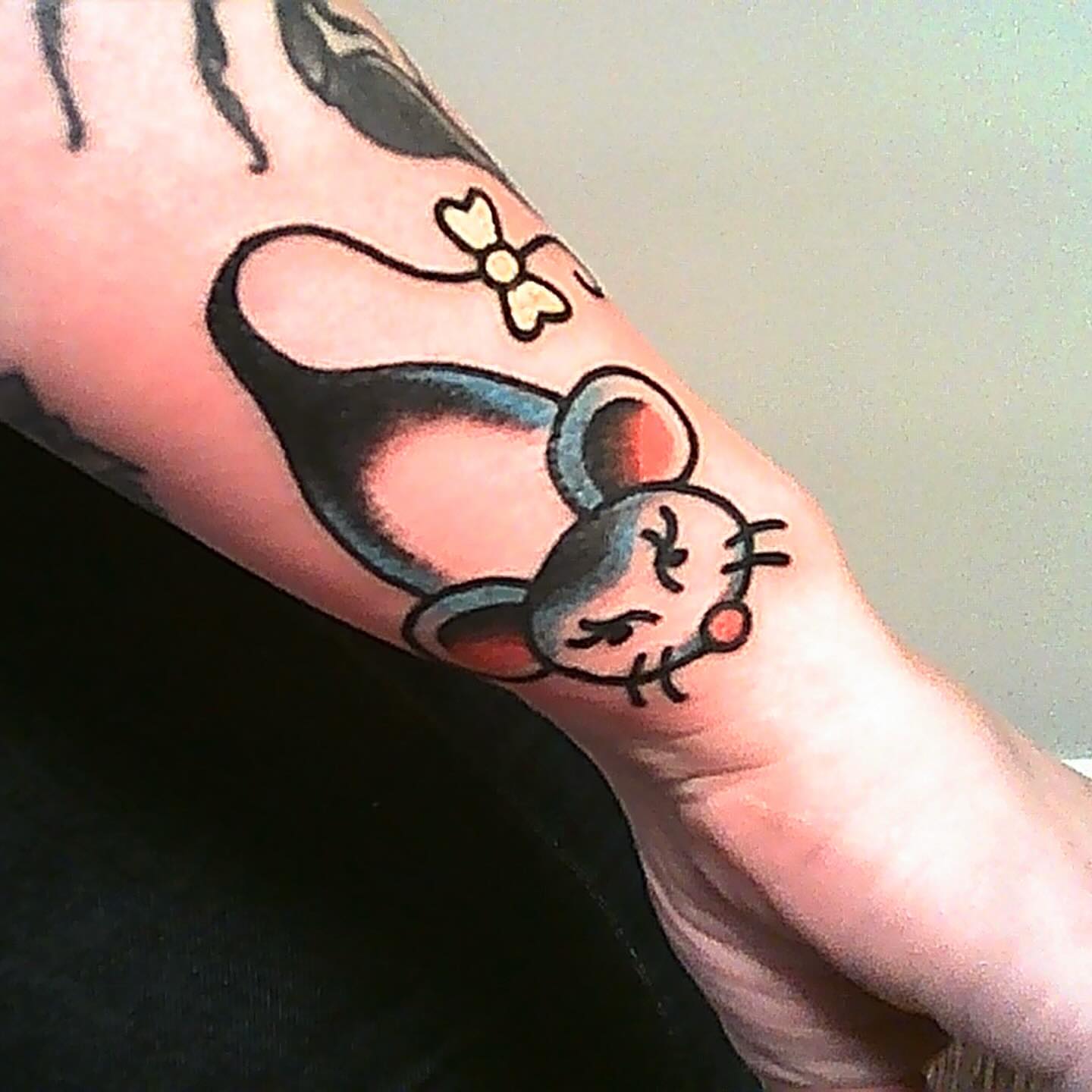 Mouse American traditional tattoo on the forearm by Jack, Knoxville, Tennessee