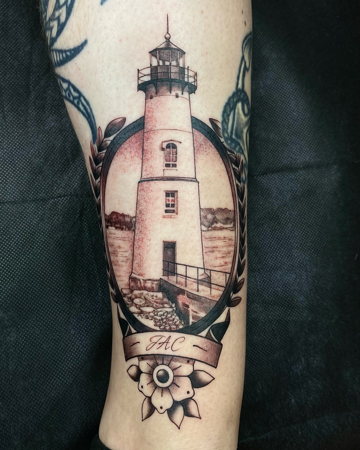 Tattoo by @brawdertattoo — dotwork, realism