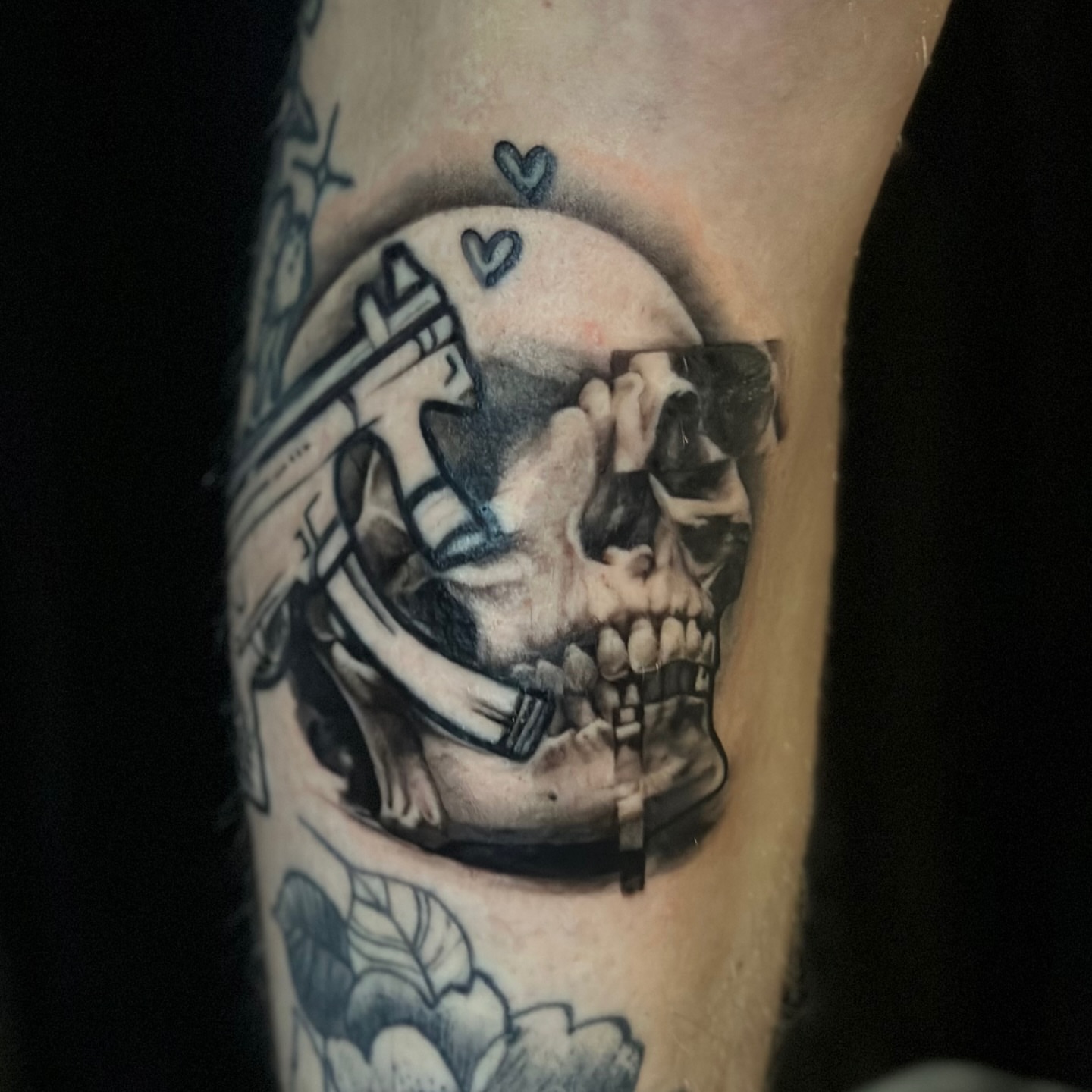Astronaut skull realism tattoo on the forearm by ❖ Raven Lennox ❖