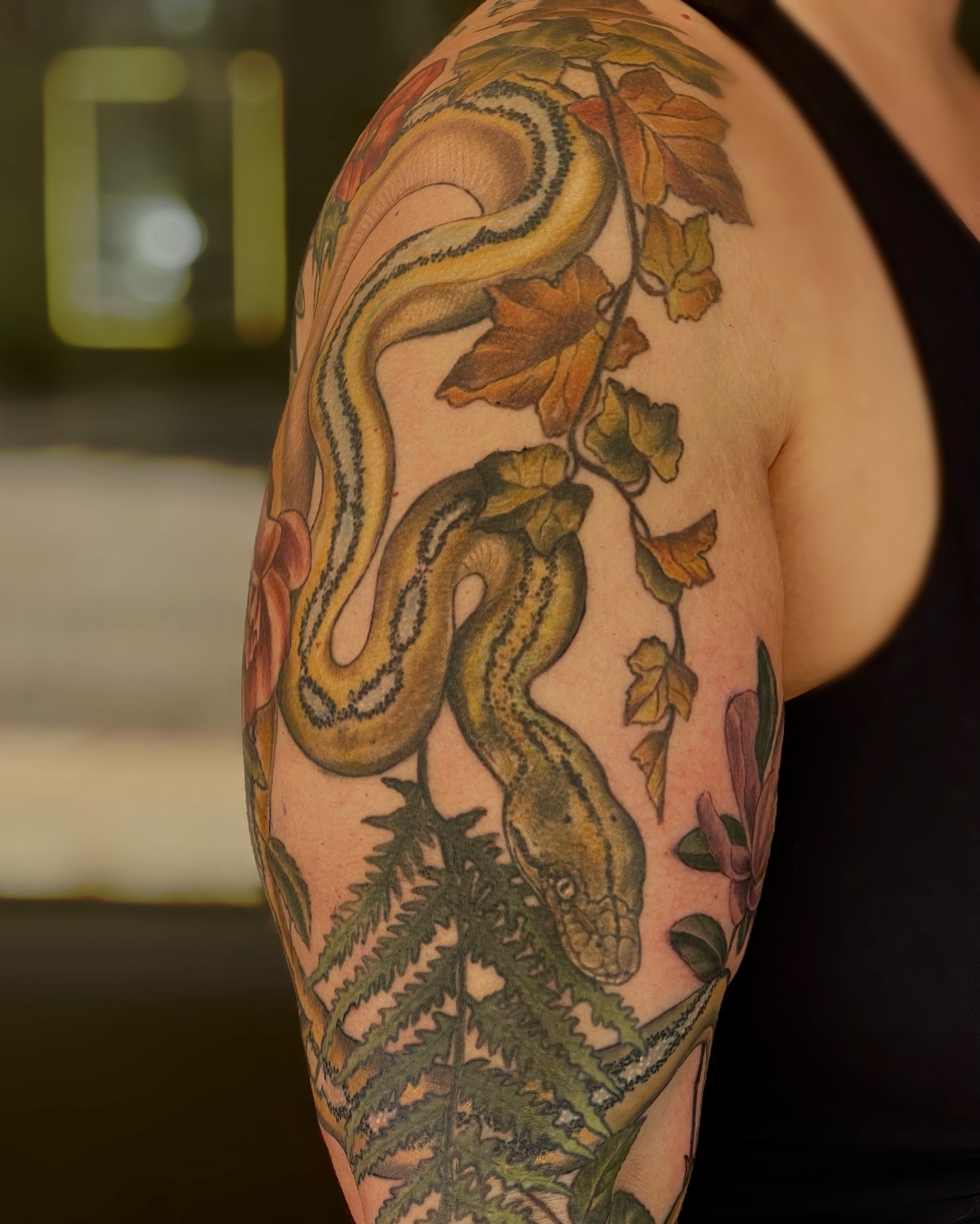 Tattoo by @courtneyann_arts — realism, dotwork