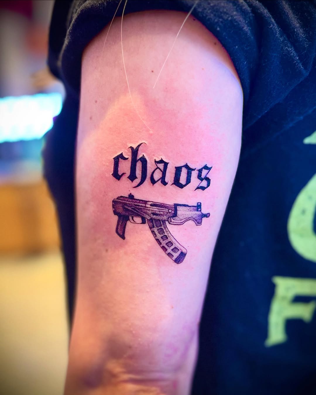 Tattoo by @legoetatts — lettering_script, black_and_grey