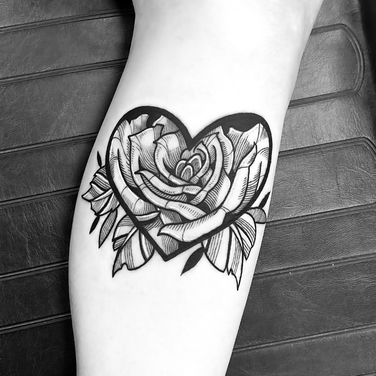 Tattoo by @jonvonschlong — black_and_grey