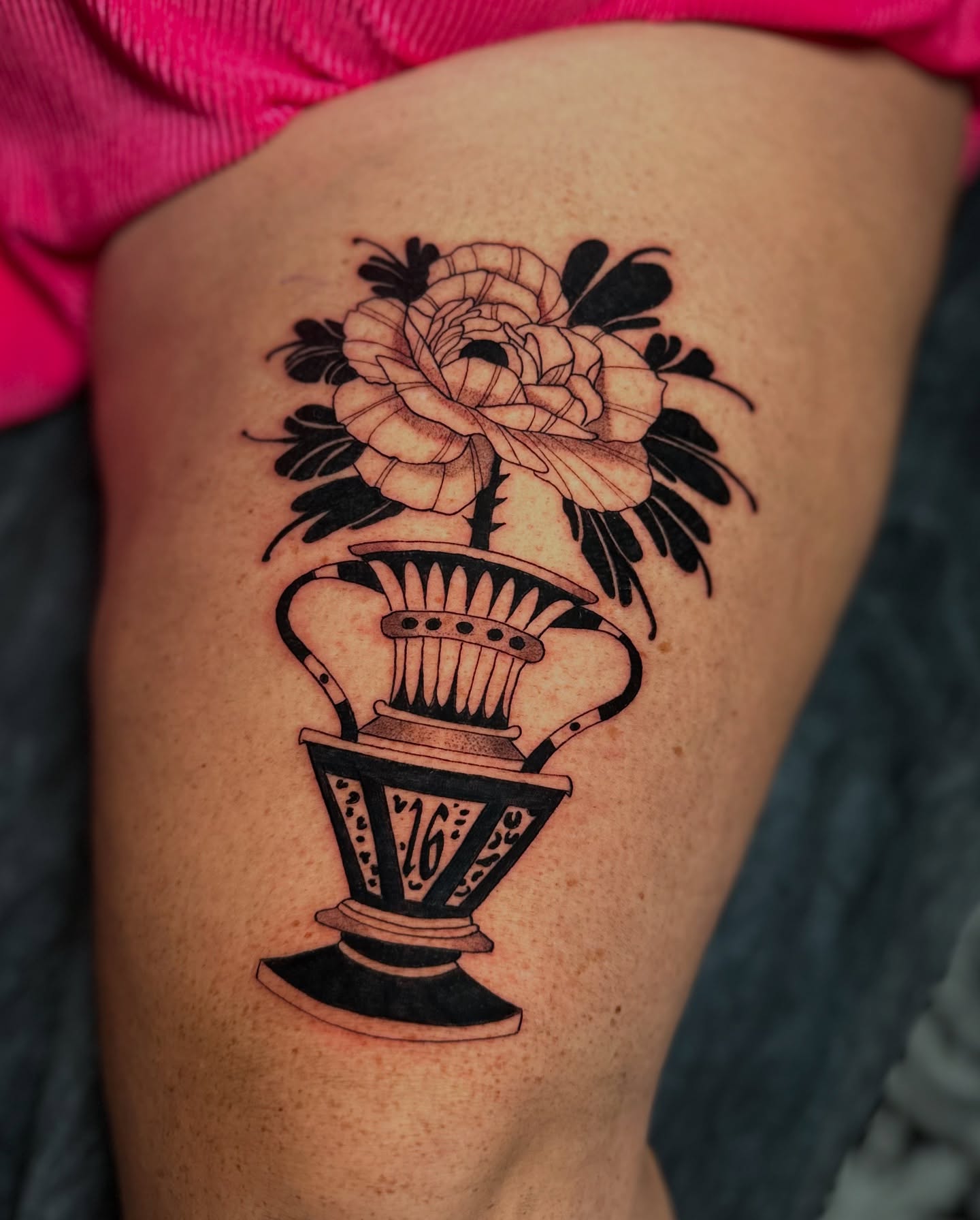 Tattoo by @picaflor.tattooer — black_and_grey