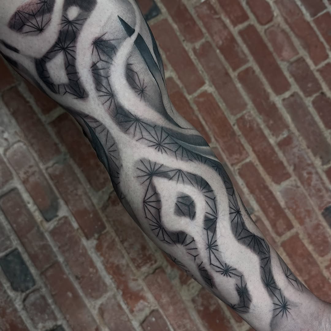 Tattoo by @brookelle.bombshelle — geometric, black_and_grey