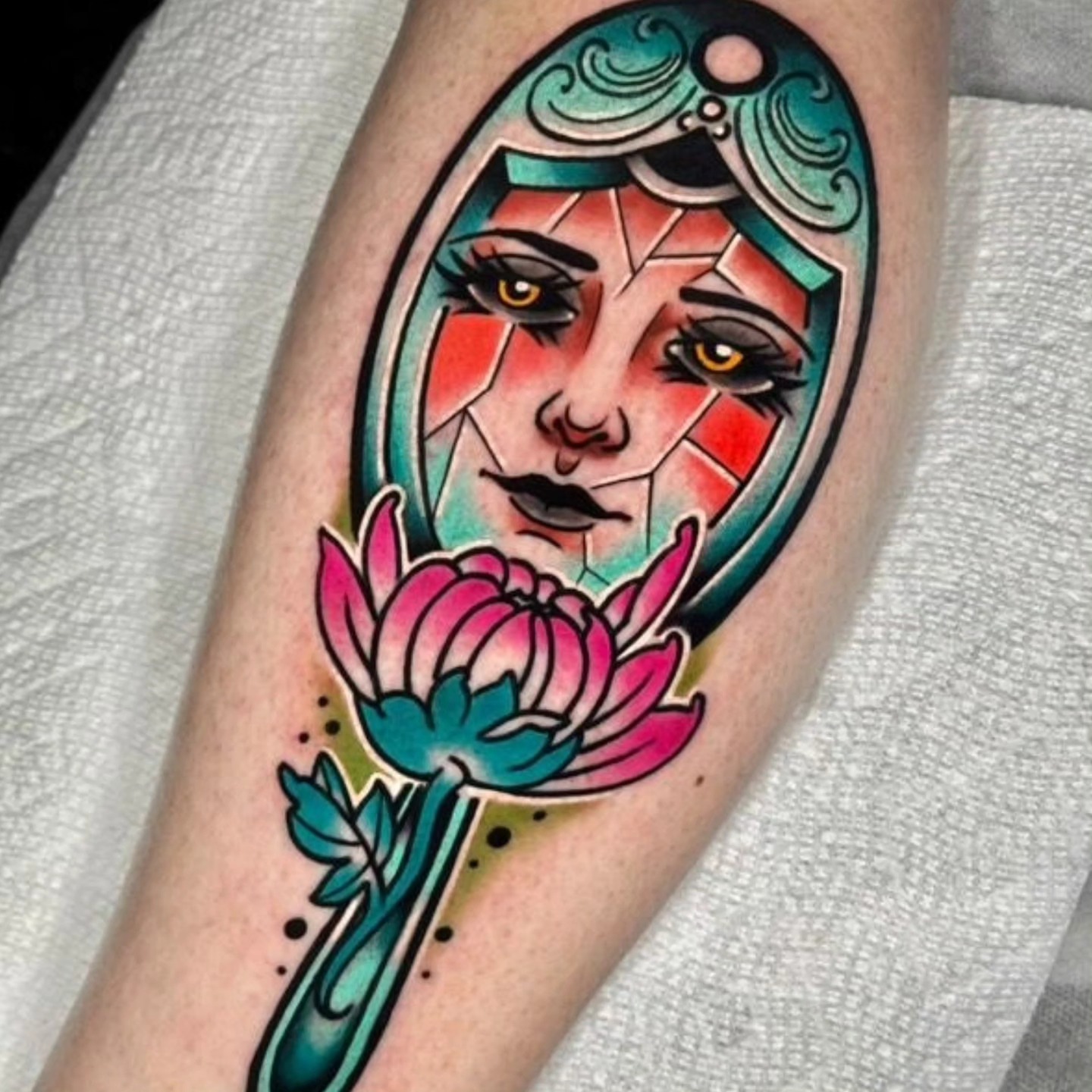 Tattoo by @instagrahamvogel — american_traditional, geometric