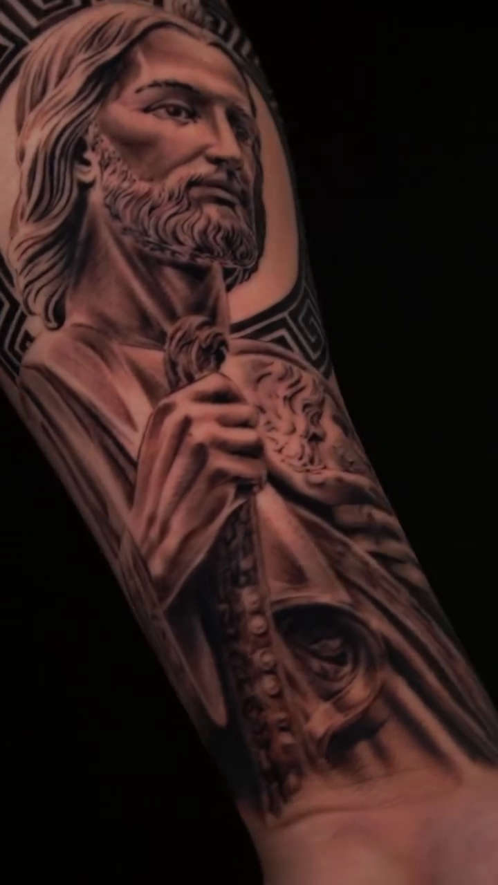 Tattoo by @stainlessneedle — realism, black_and_grey