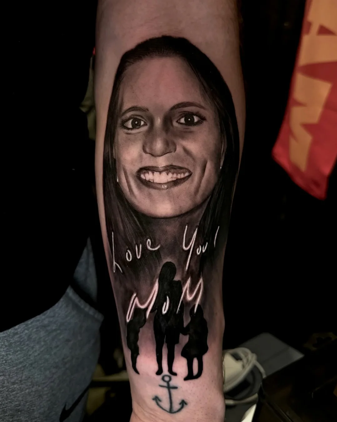 Portrait of a woman realism tattoo on the forearm by Nathan Guerrero