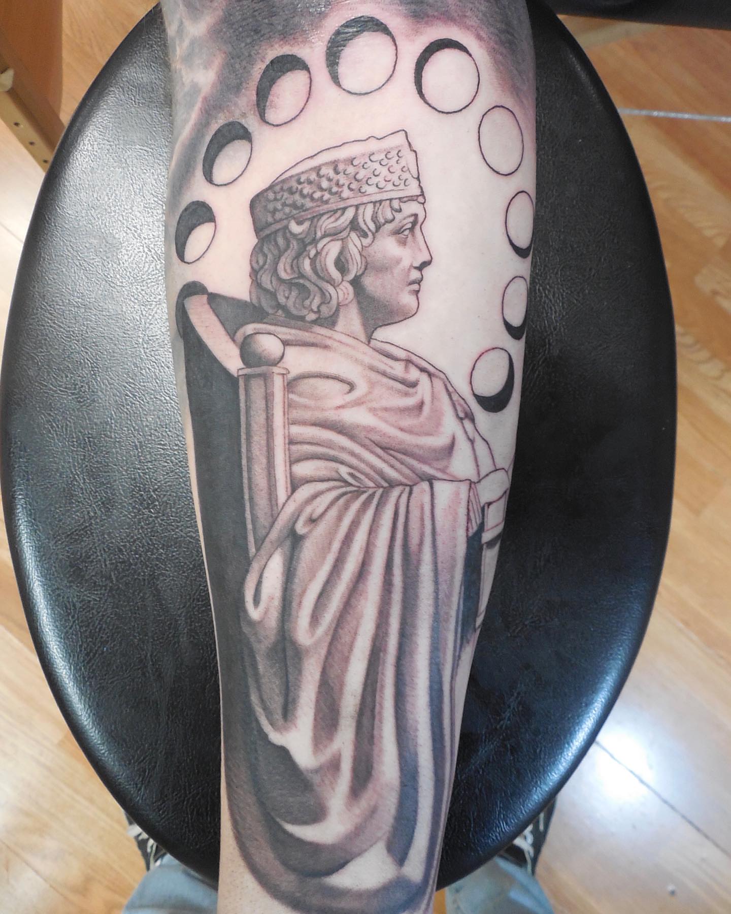 Tattoo by @fortune_glory — realism, black_and_grey