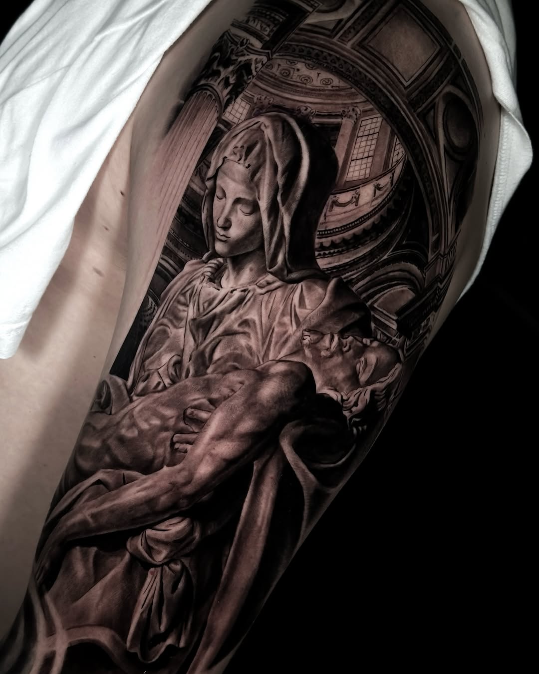 Tattoo by @davidbaenatattoo — realism, black_and_grey