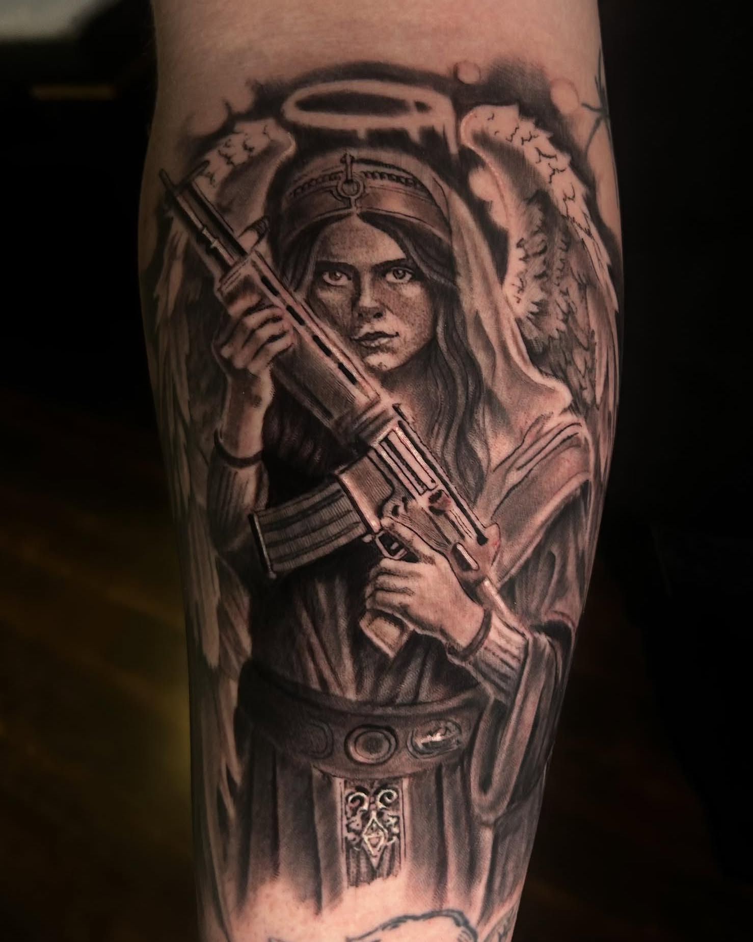 Tattoo by @seanc_tattoos — realism, black_and_grey