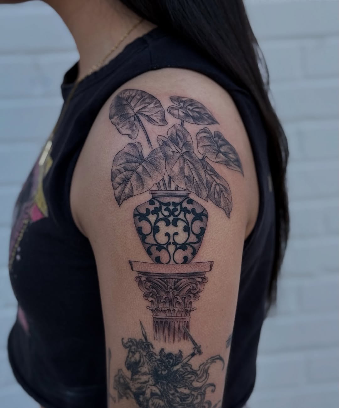 Tattoo by @krystaltattoo — black_and_grey, realism