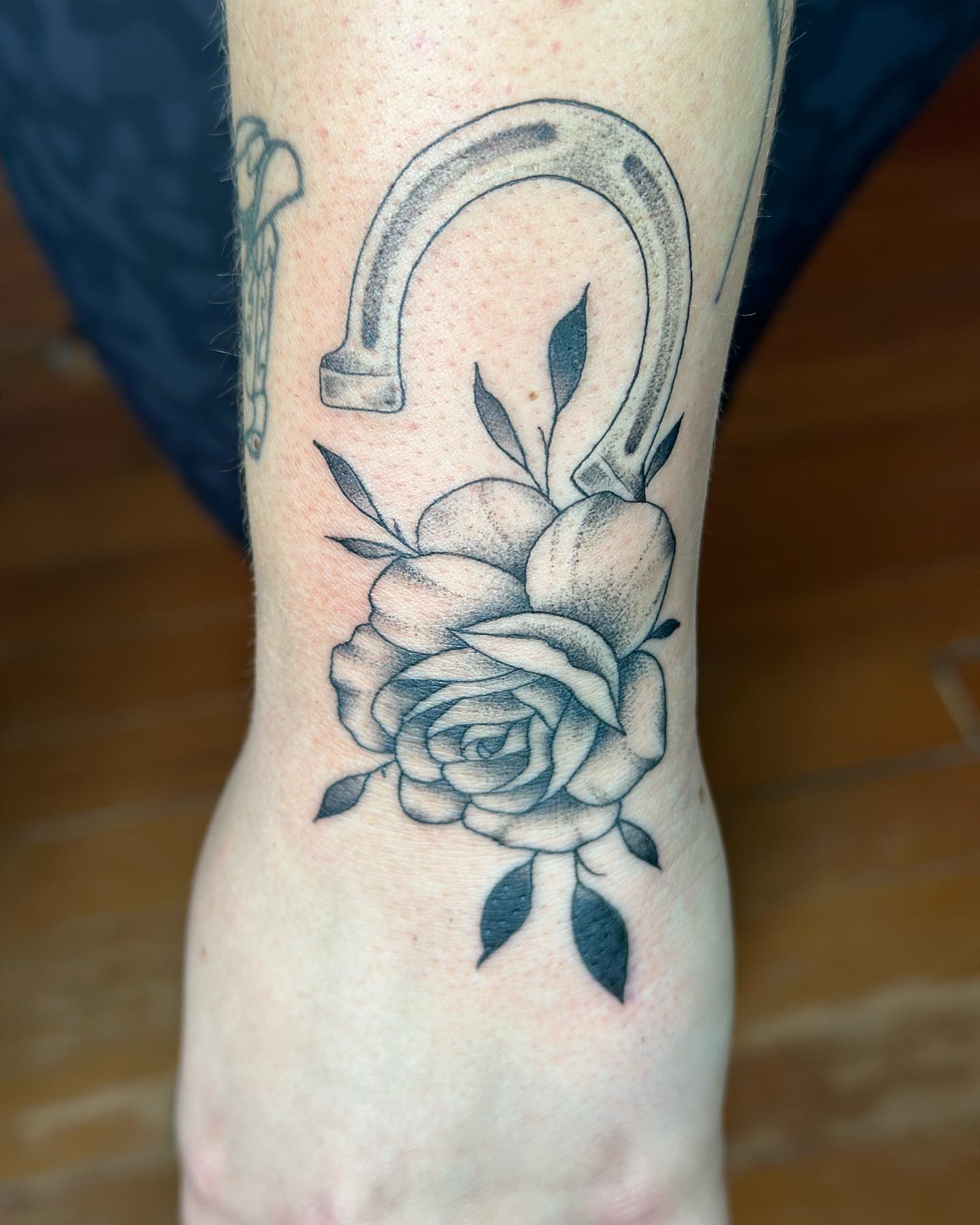 Rose and faucet dotwork tattoo on the forearm by SAL, Mesa, Arizona