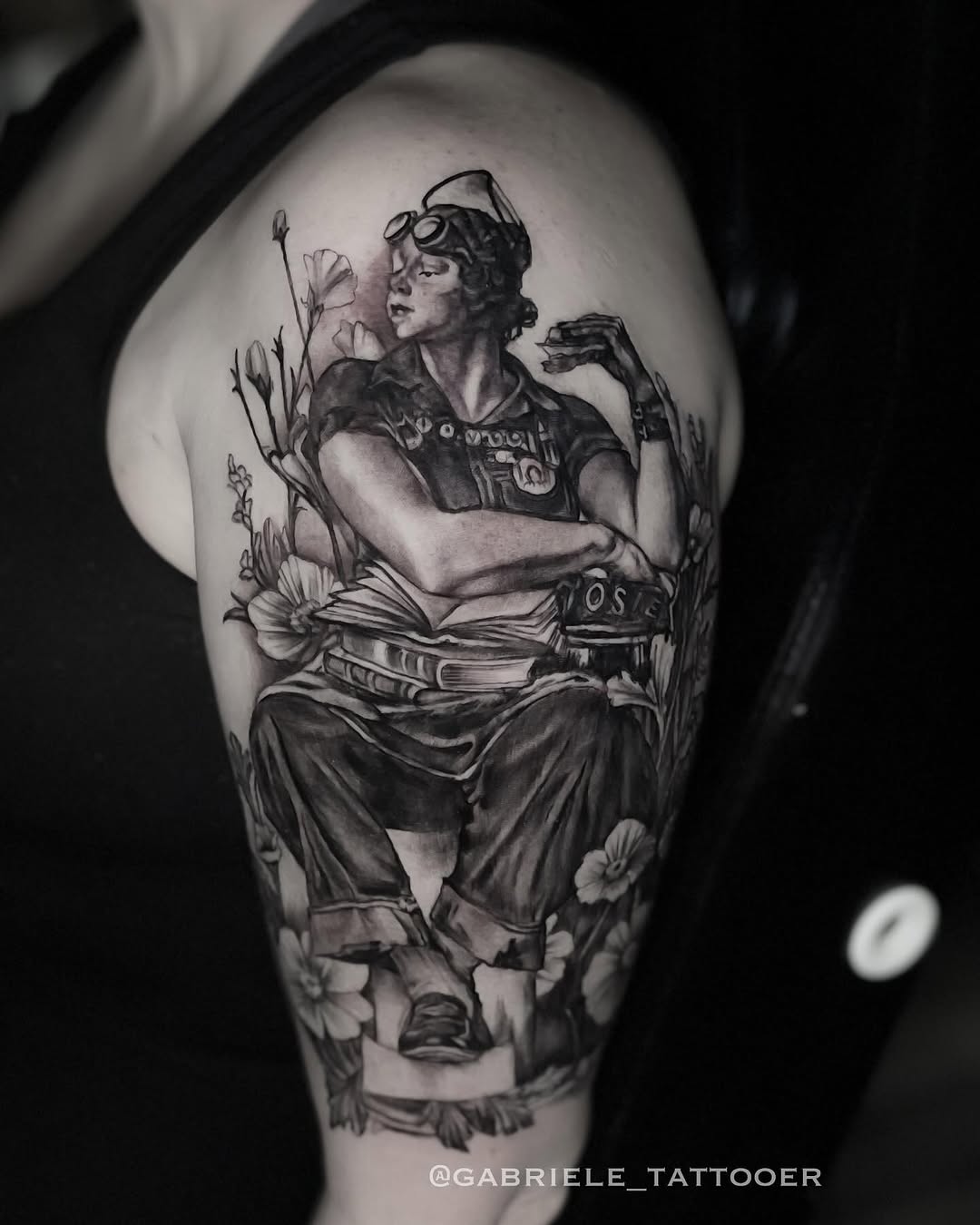 Tattoo by @gabriele_tattooer — realism, black_and_grey