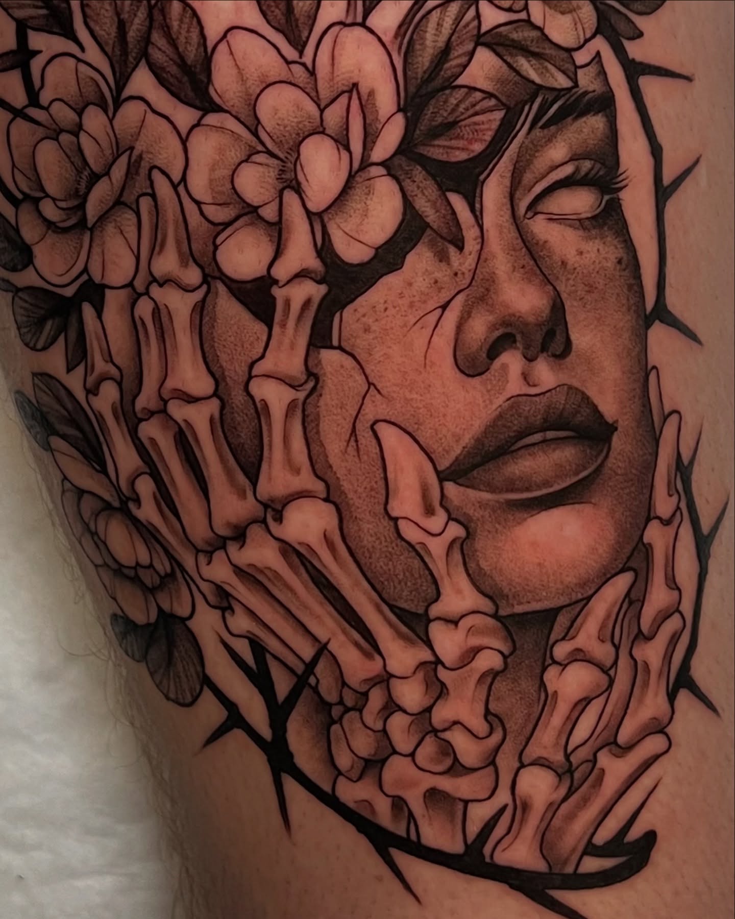 Tattoo by @girlwiththefoxtattoo — realism, black_and_grey