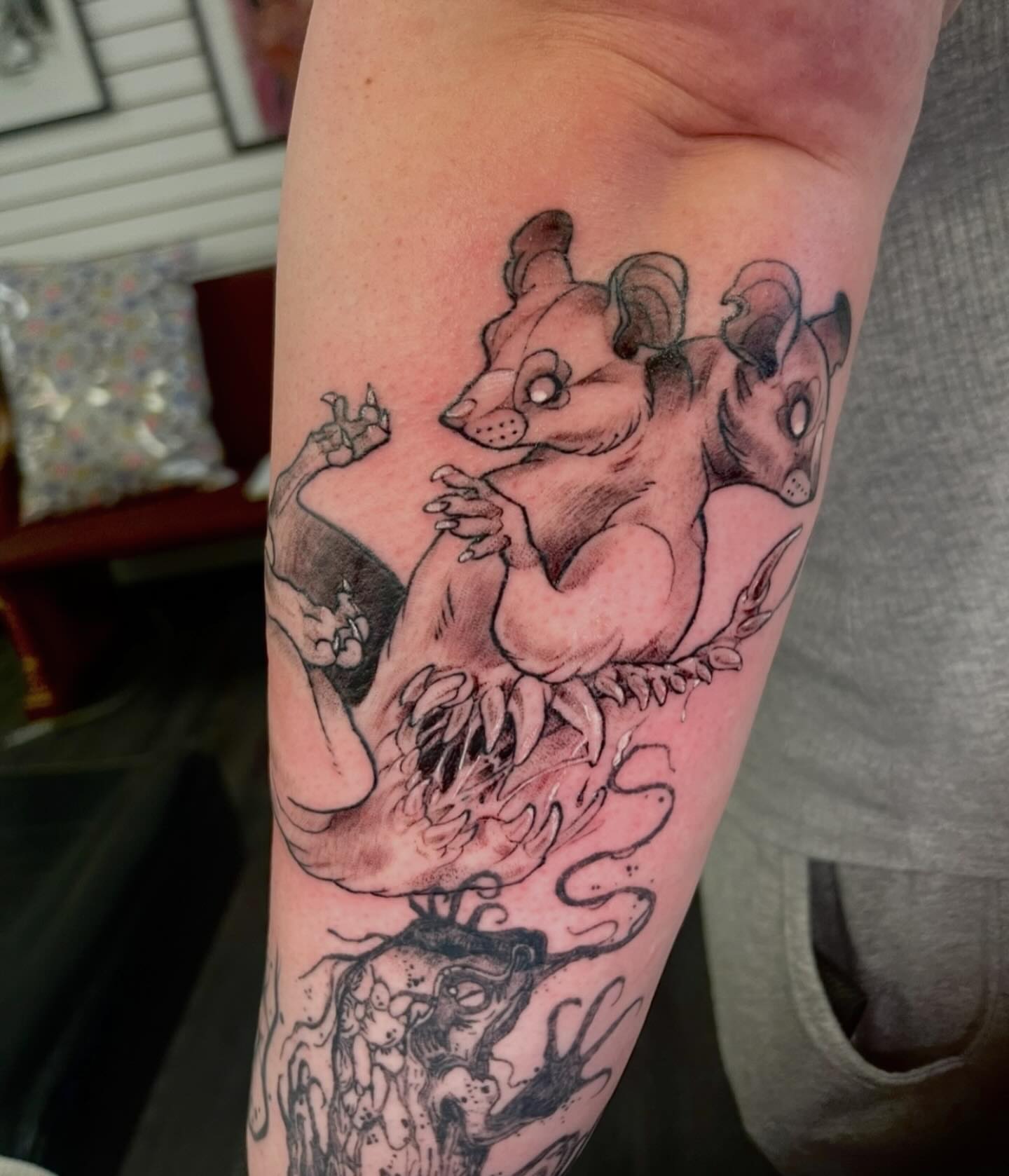 Tattoo by @robertdelete — realism, dotwork