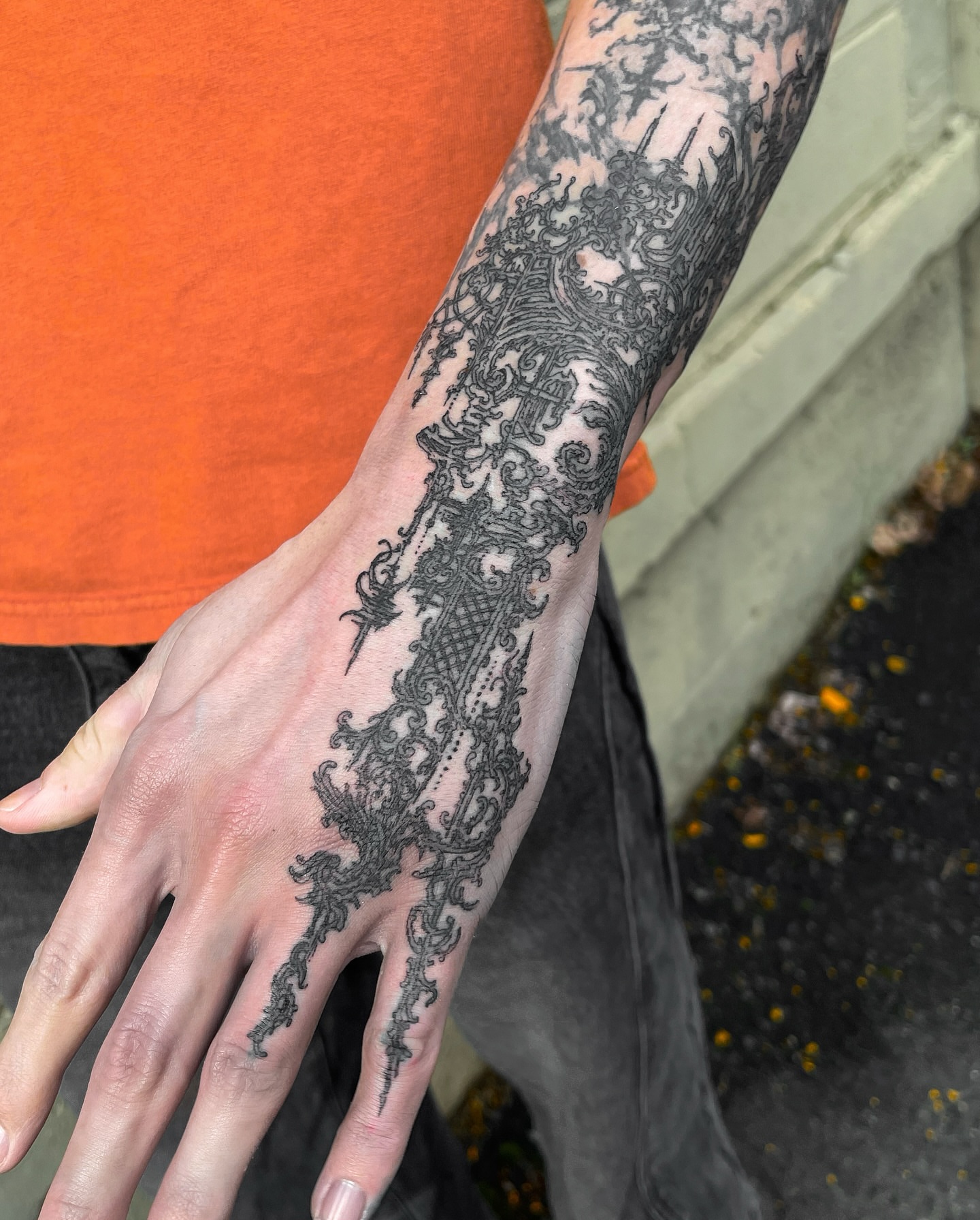Ornamental design ornamental tattoo on the forearm by Penelope
