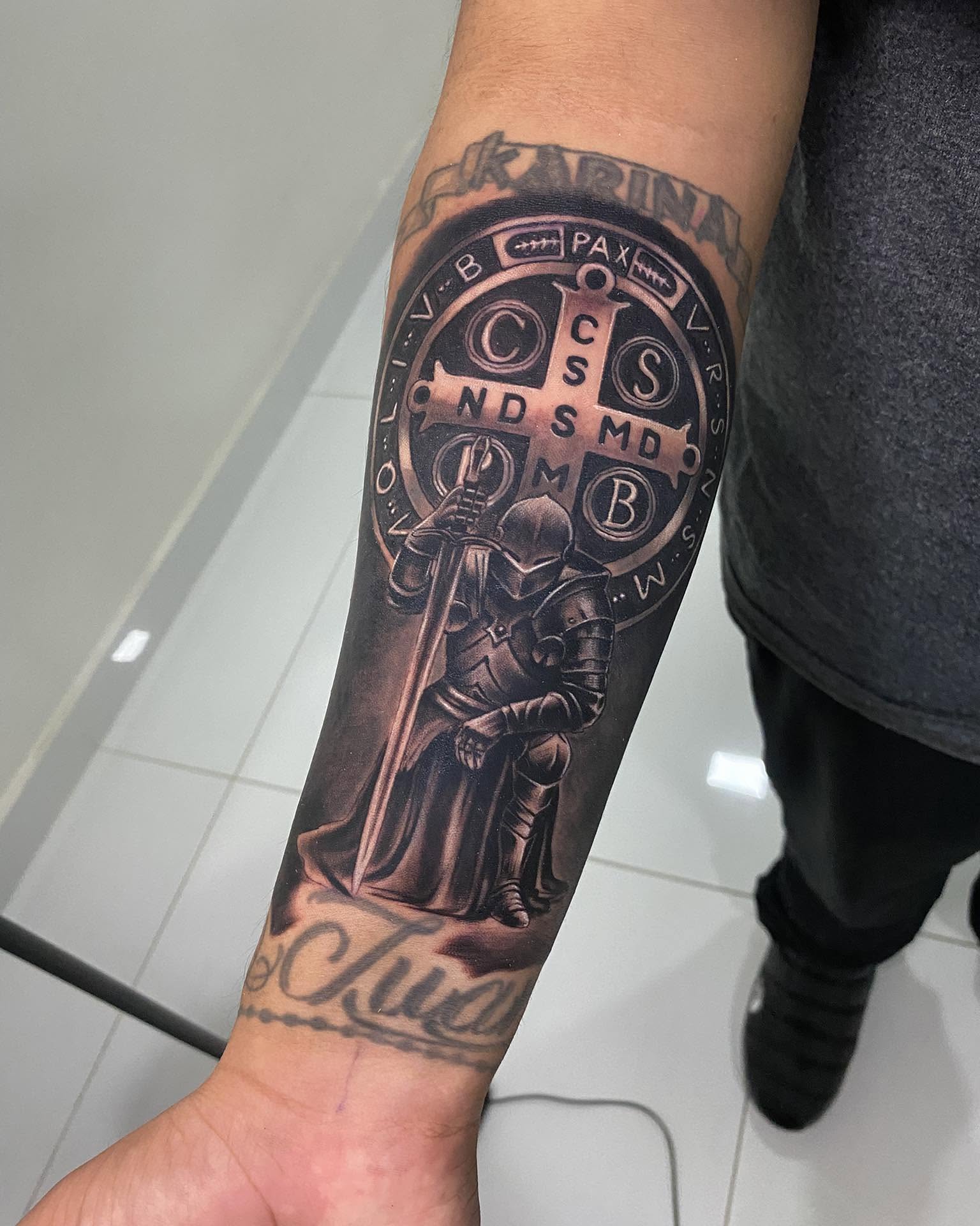 Tattoo by @aifos_arts94 — black_and_grey, realism