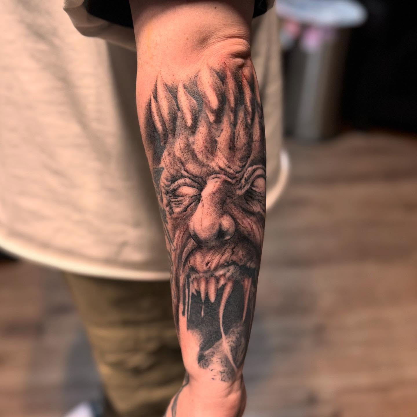 Tattoo by @meme_tattoos — realism, dark_realism