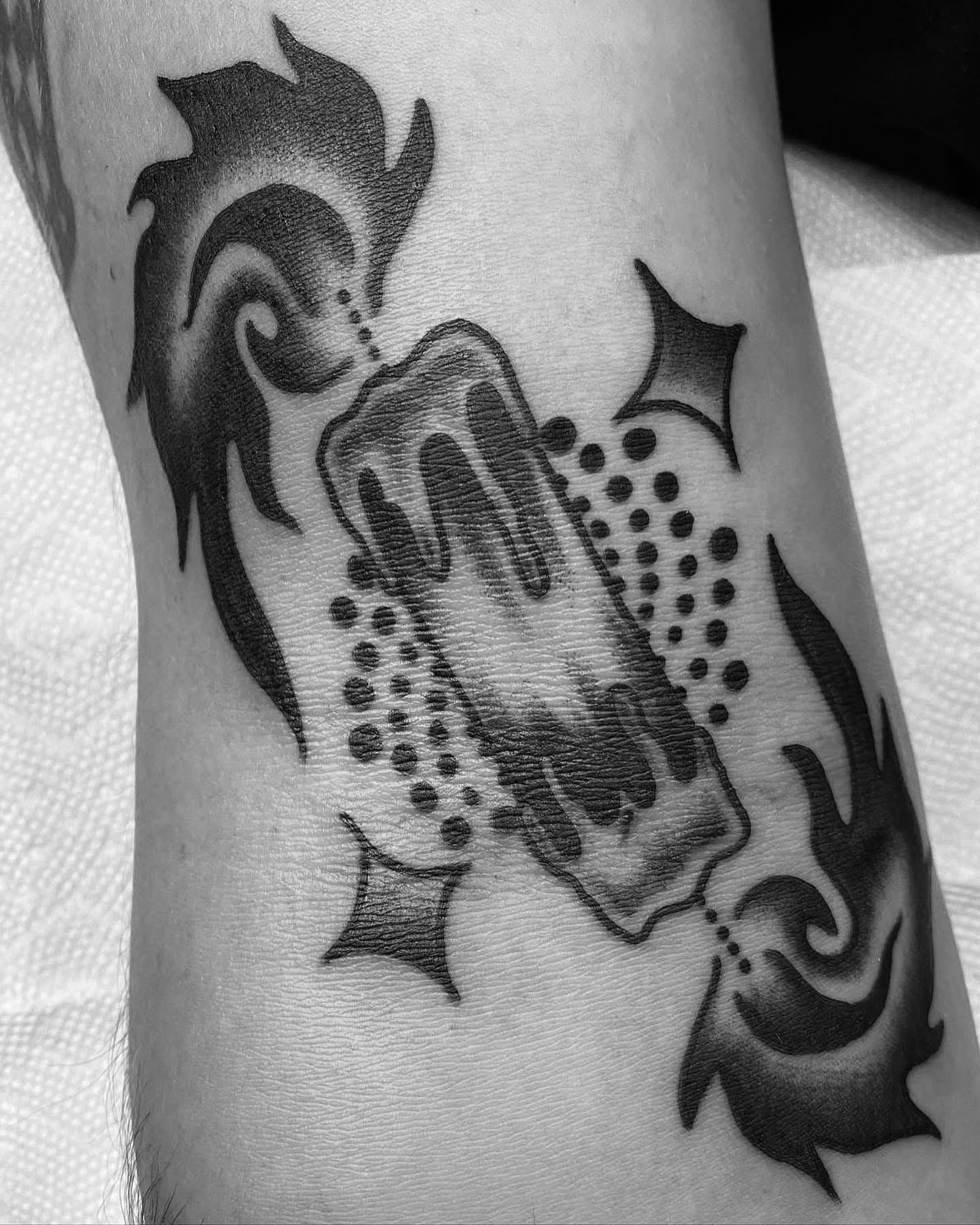 Tattoo by @alexlangtattoo — dotwork, black_and_grey