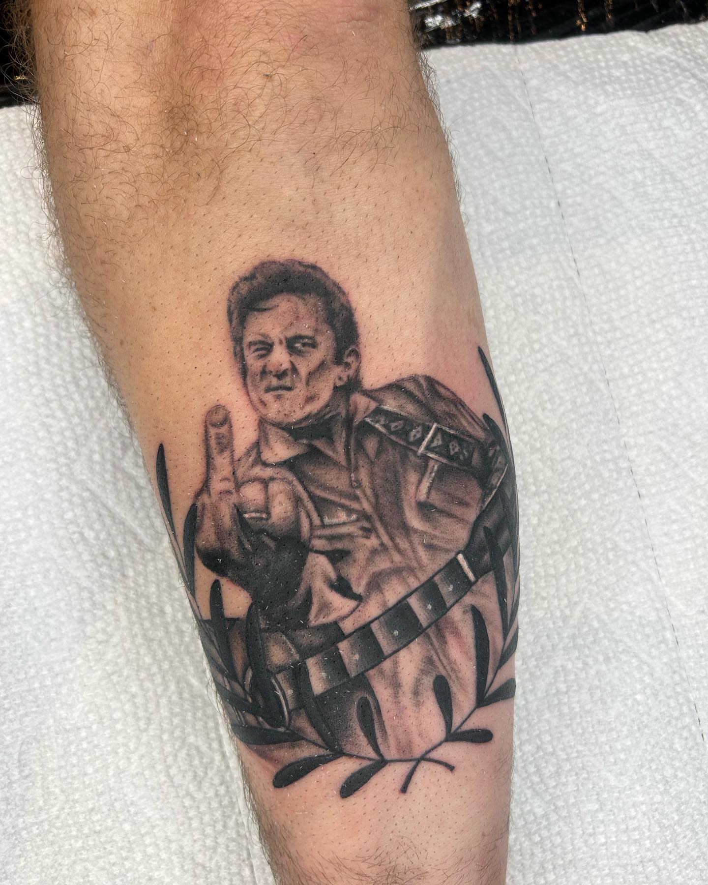 Tattoo by @alexlangtattoo — realism, black_and_grey