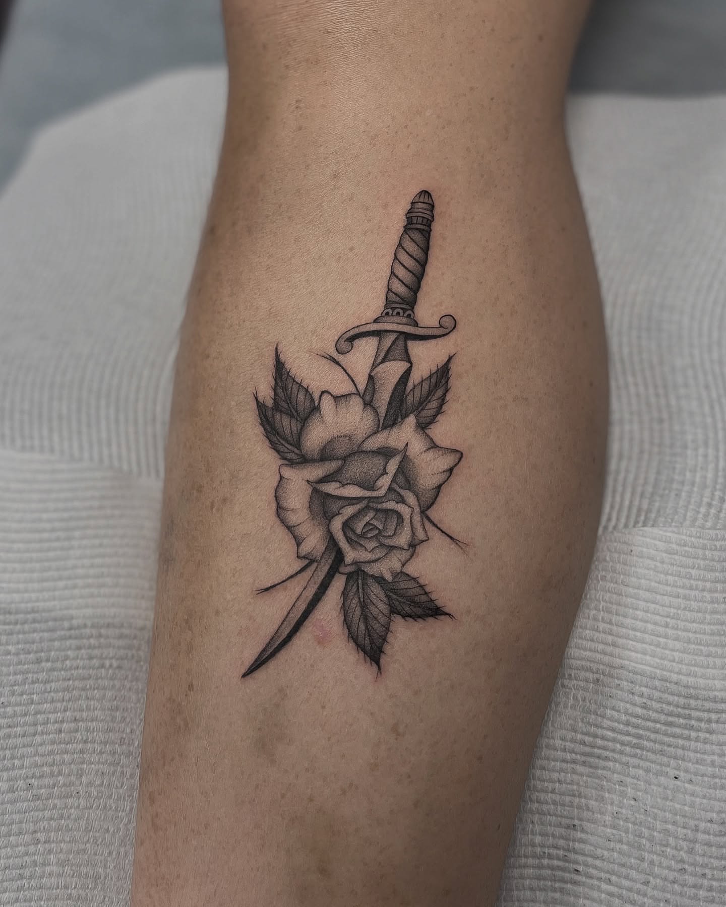 Tattoo by @bradtattoos_ — black_and_grey