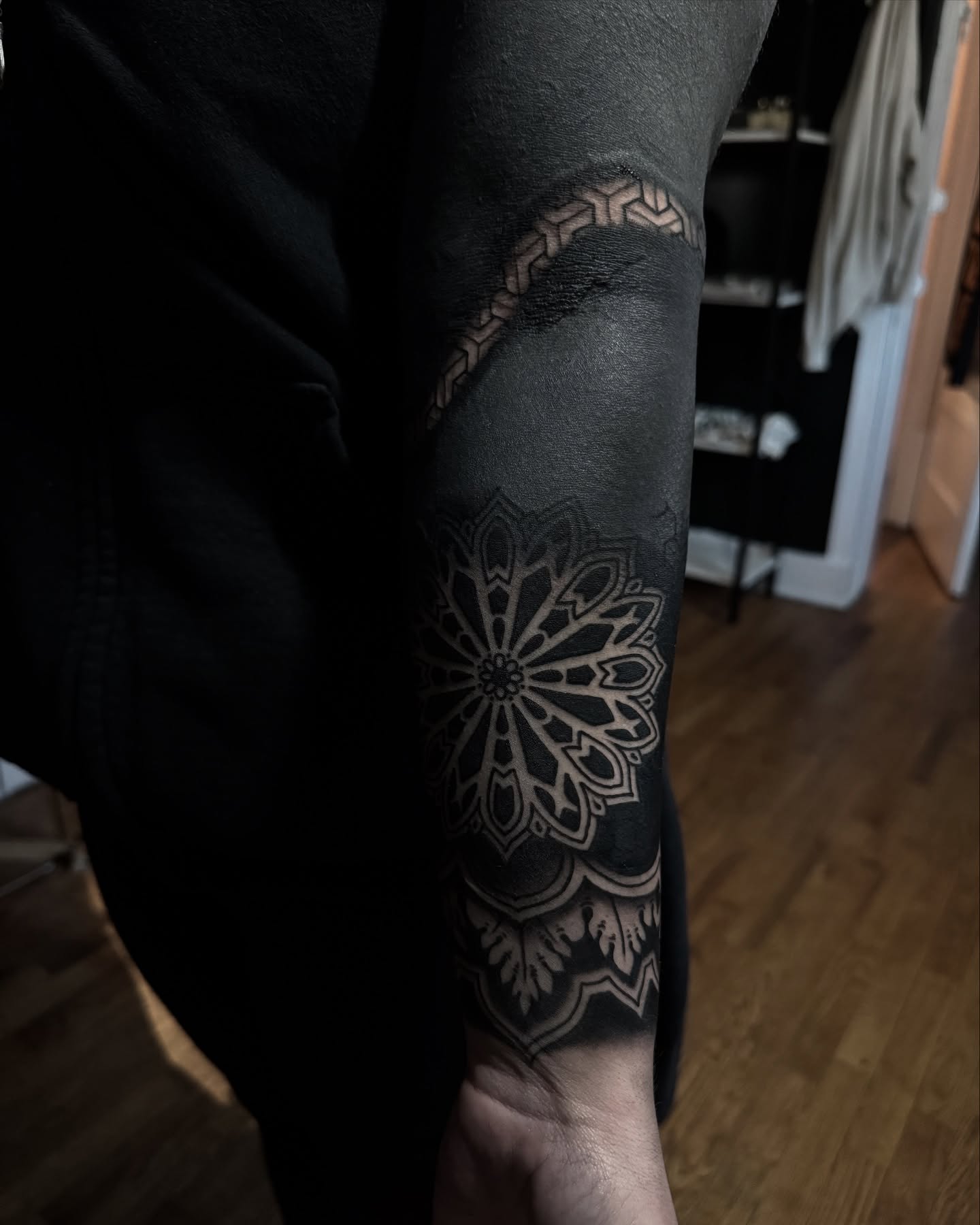 Tattoo by @nicholastidler_tattoos — blackwork, geometric
