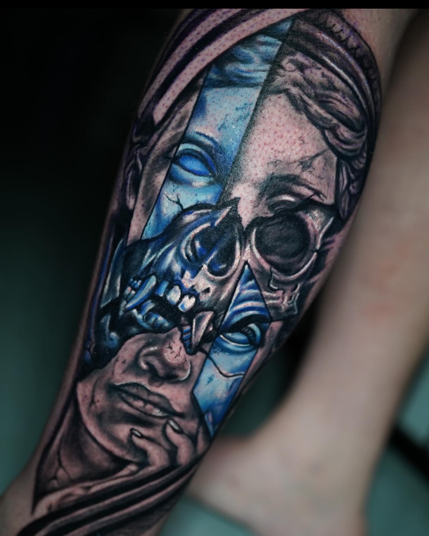 Tattoo by @burkes.body.graphic — realism, dark_realism