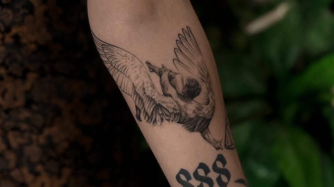 Tattoo by @mourning.tattoos — realism, black_and_grey