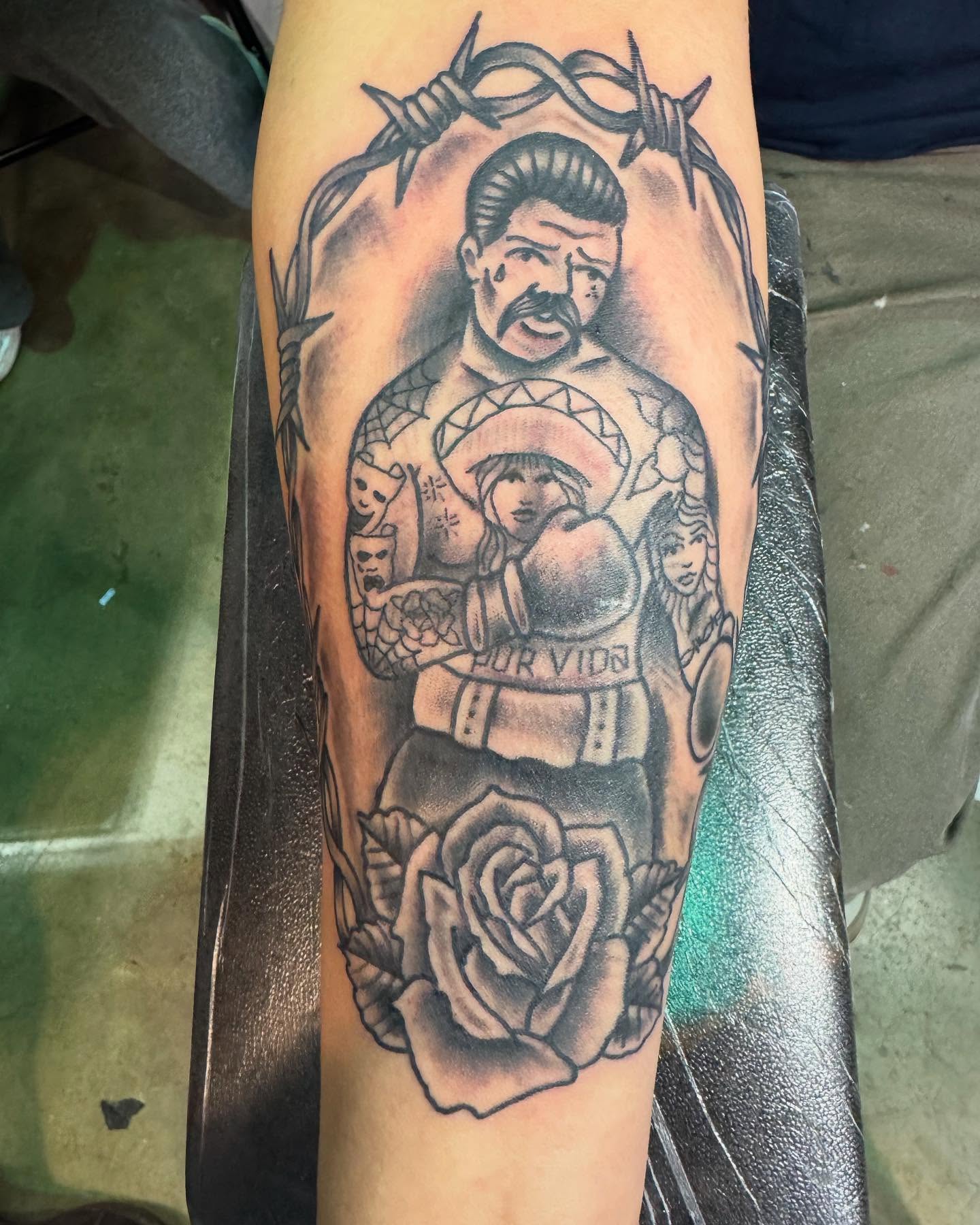 Tattoo by @dvasqueztattoo — american_traditional, black_and_grey