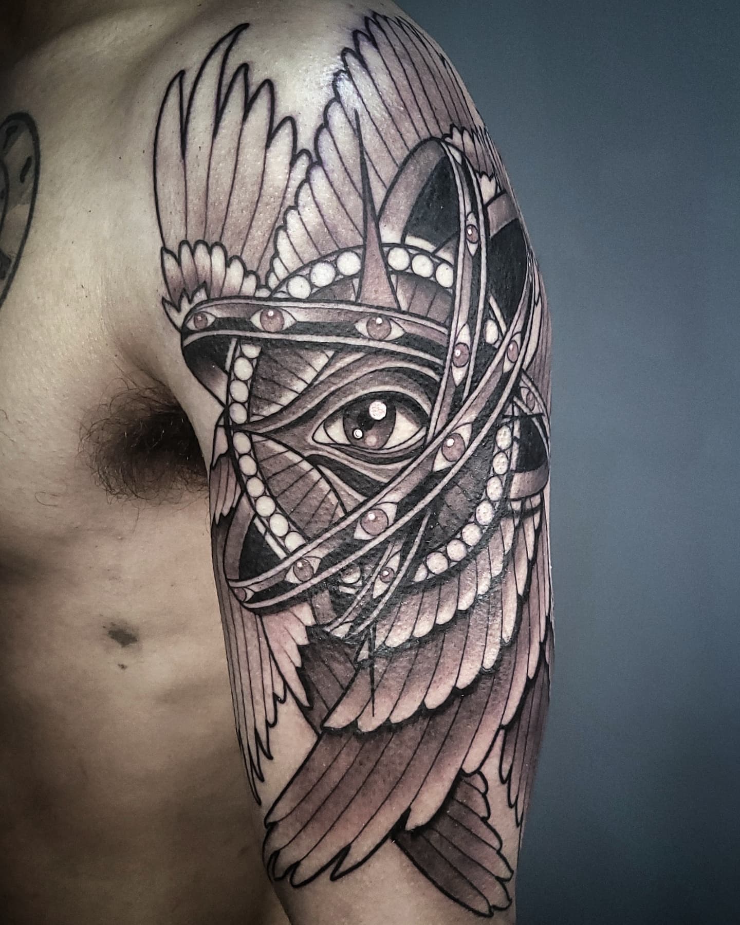 Tattoo by @beatboxtattoos — black_and_grey, geometric