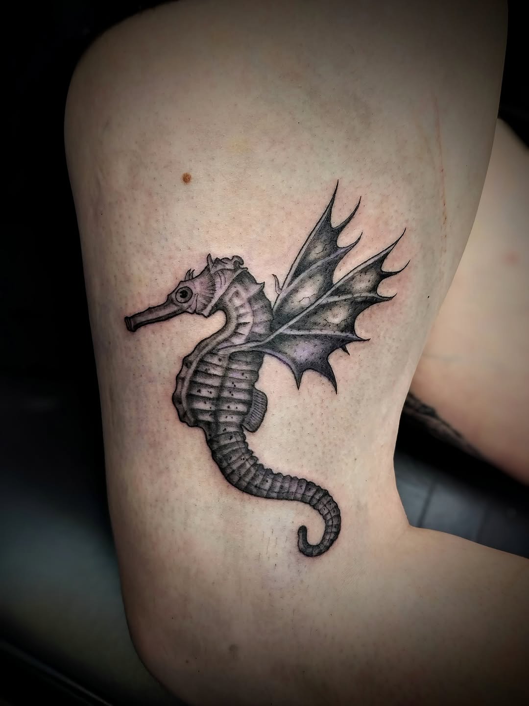 Tattoo by @creepybeazily — black_and_grey, realism
