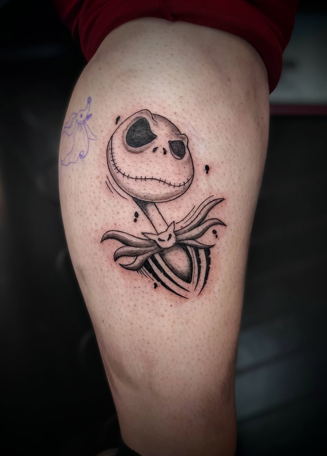 Tattoo by @creepybeazily — black_and_grey, dark_realism