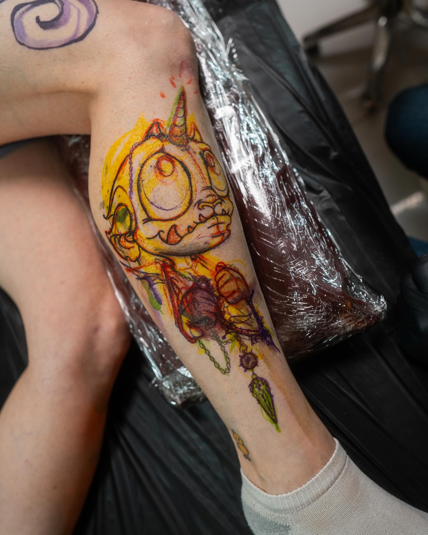 Tattoo by @jessesmithtattoos — watercolor, surrealism