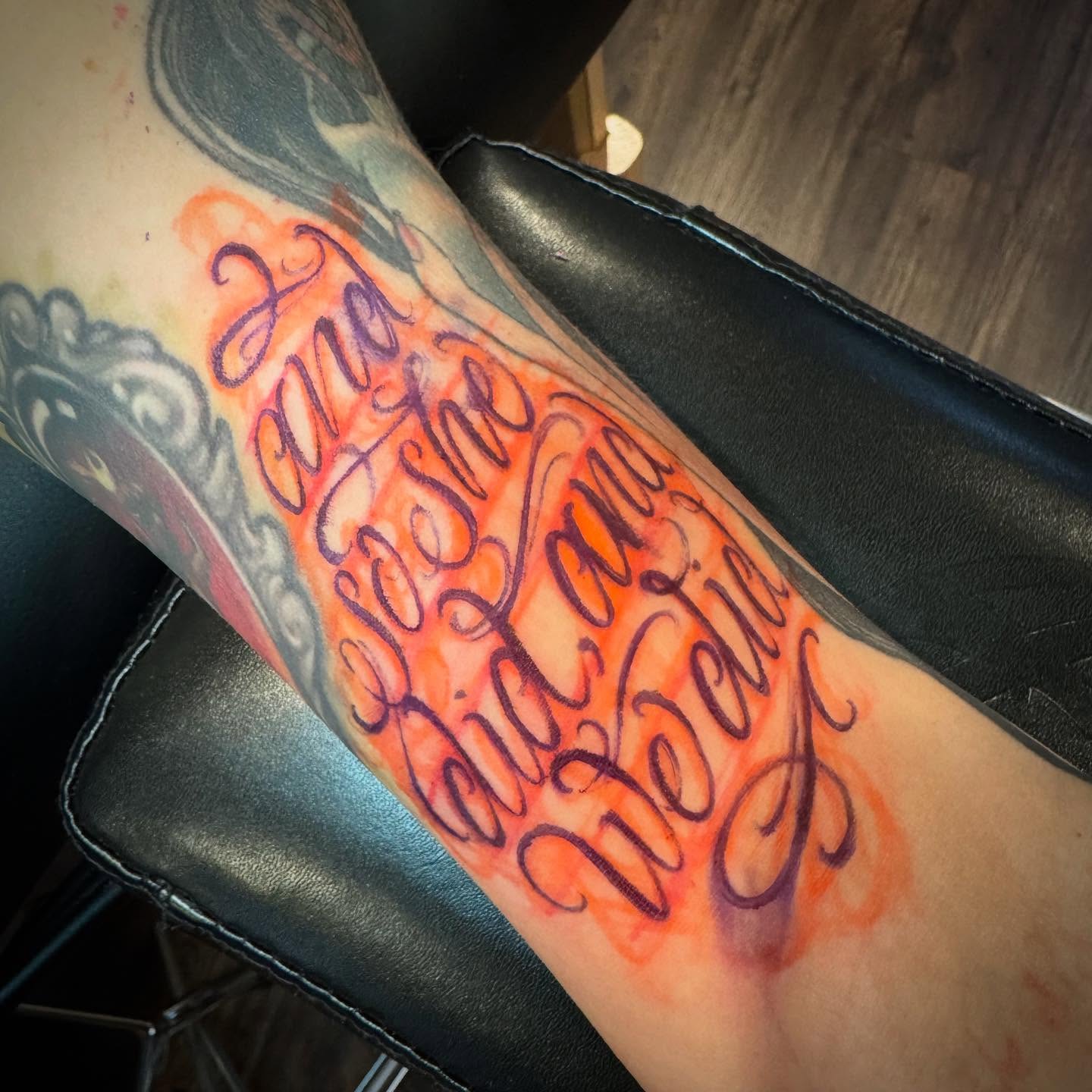 Tattoo by @tattoosbyskip — lettering_script