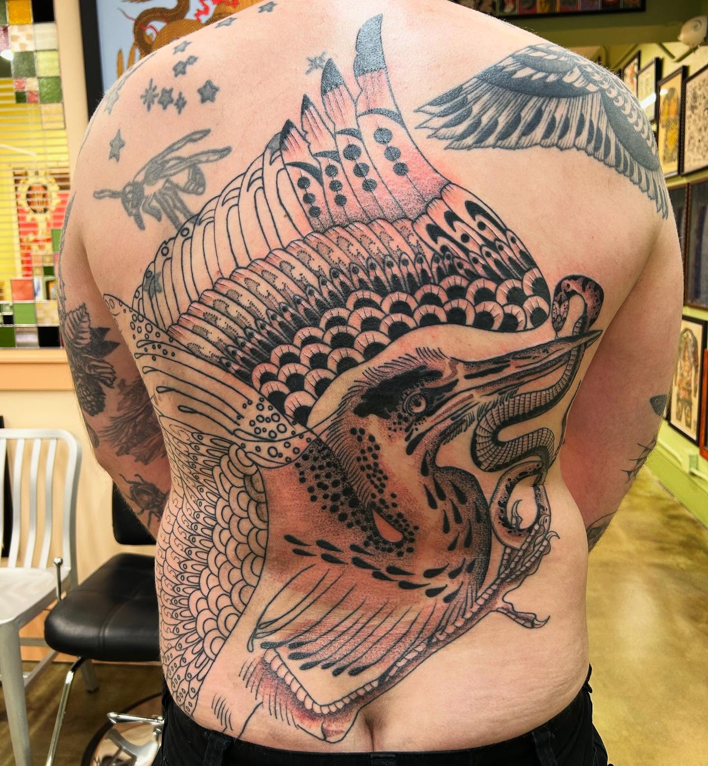 Koi fish japanese irezumi tattoo on the back by Erica Finley