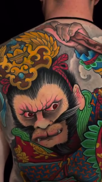Monkey King japanese irezumi tattoo by Las Vegas Japanese Tattoo Artist, Las Vegas, Nevada