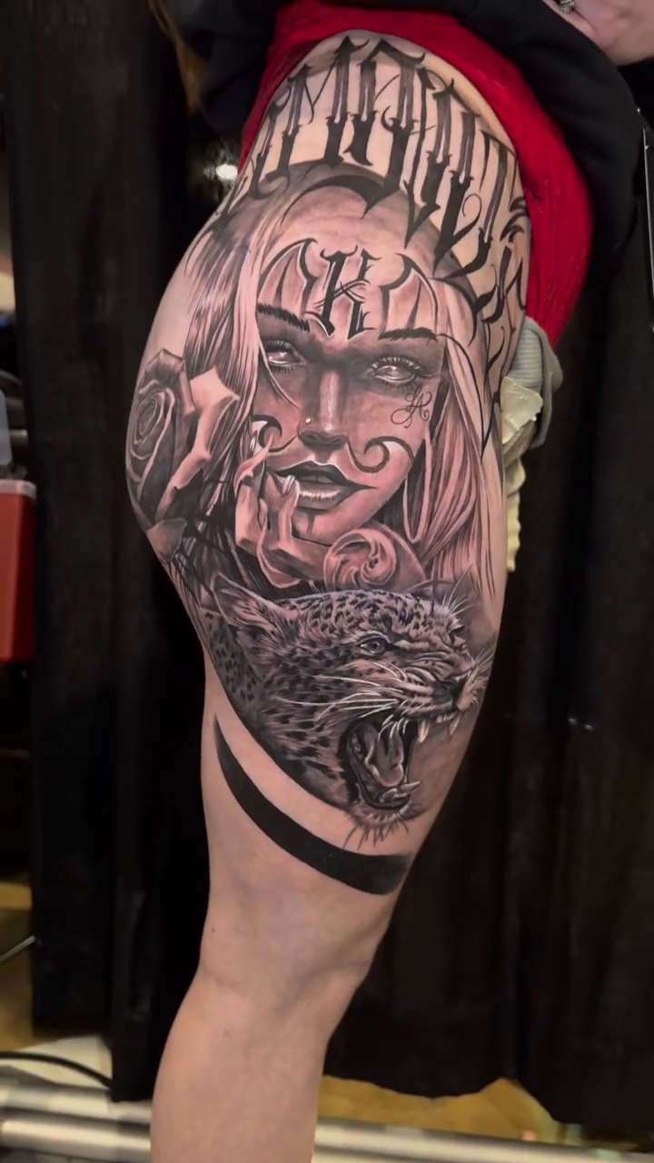 Tattoo by @inklayr β realism, black_and_grey