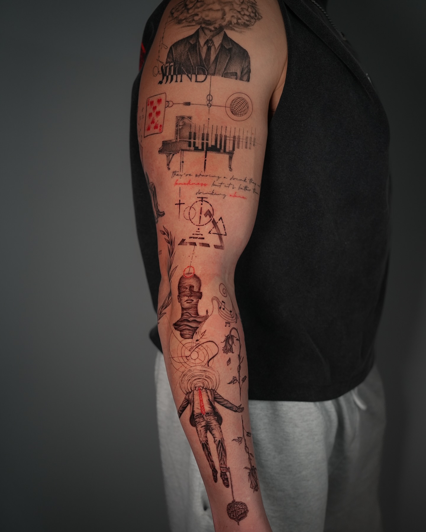 Abstract surrealism surrealism tattoo on the forearm by Nicolas Herrera