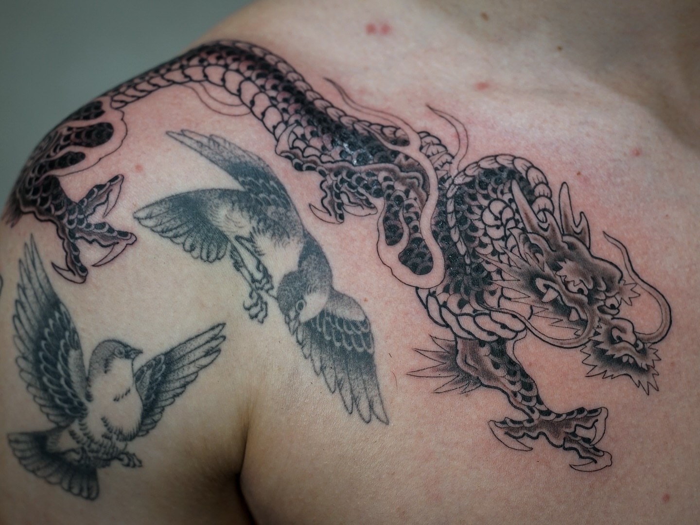 Tattoo by @mkamtattoo — black_and_grey