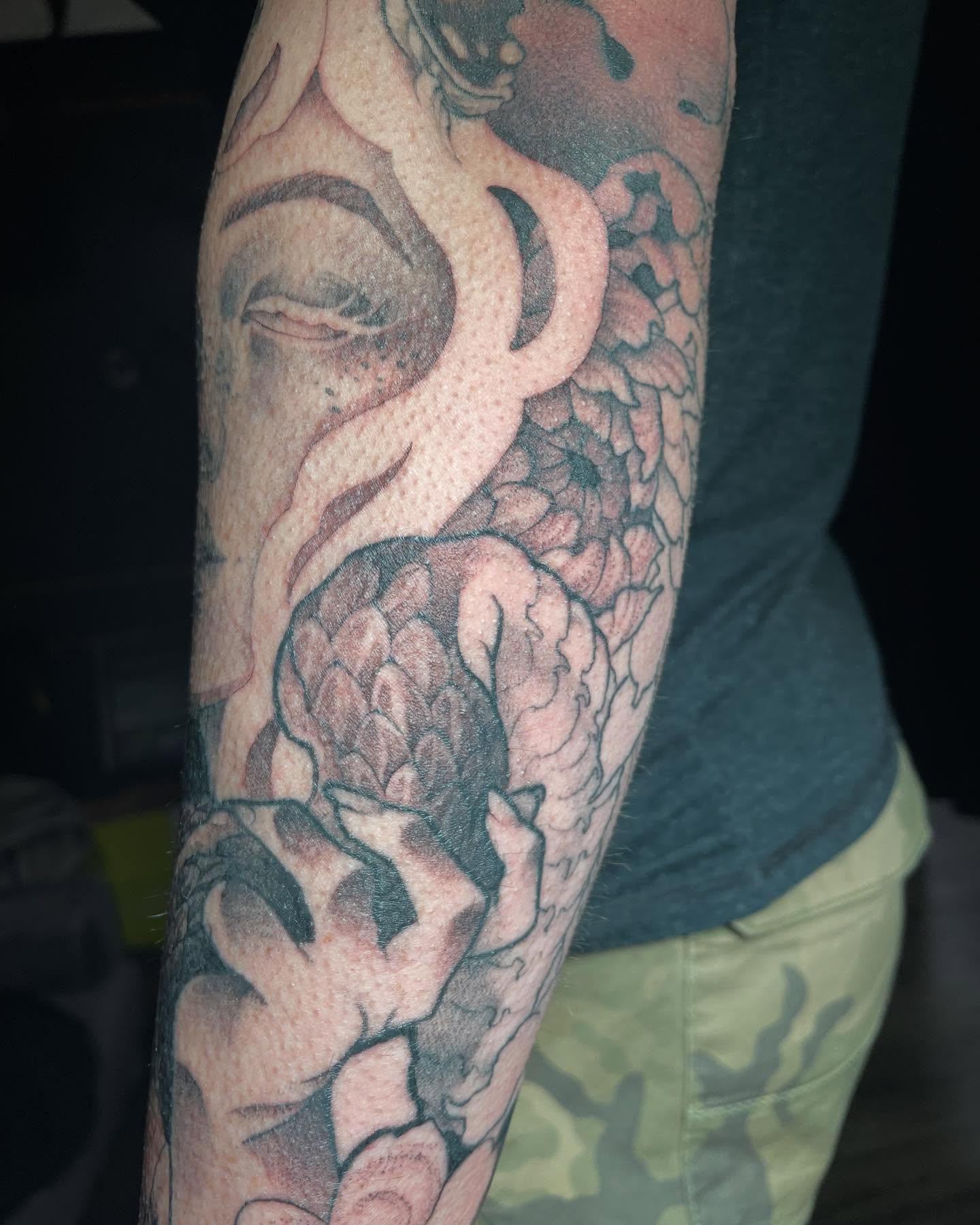 Tattoo by @taybeetattoo — black_and_grey, realism