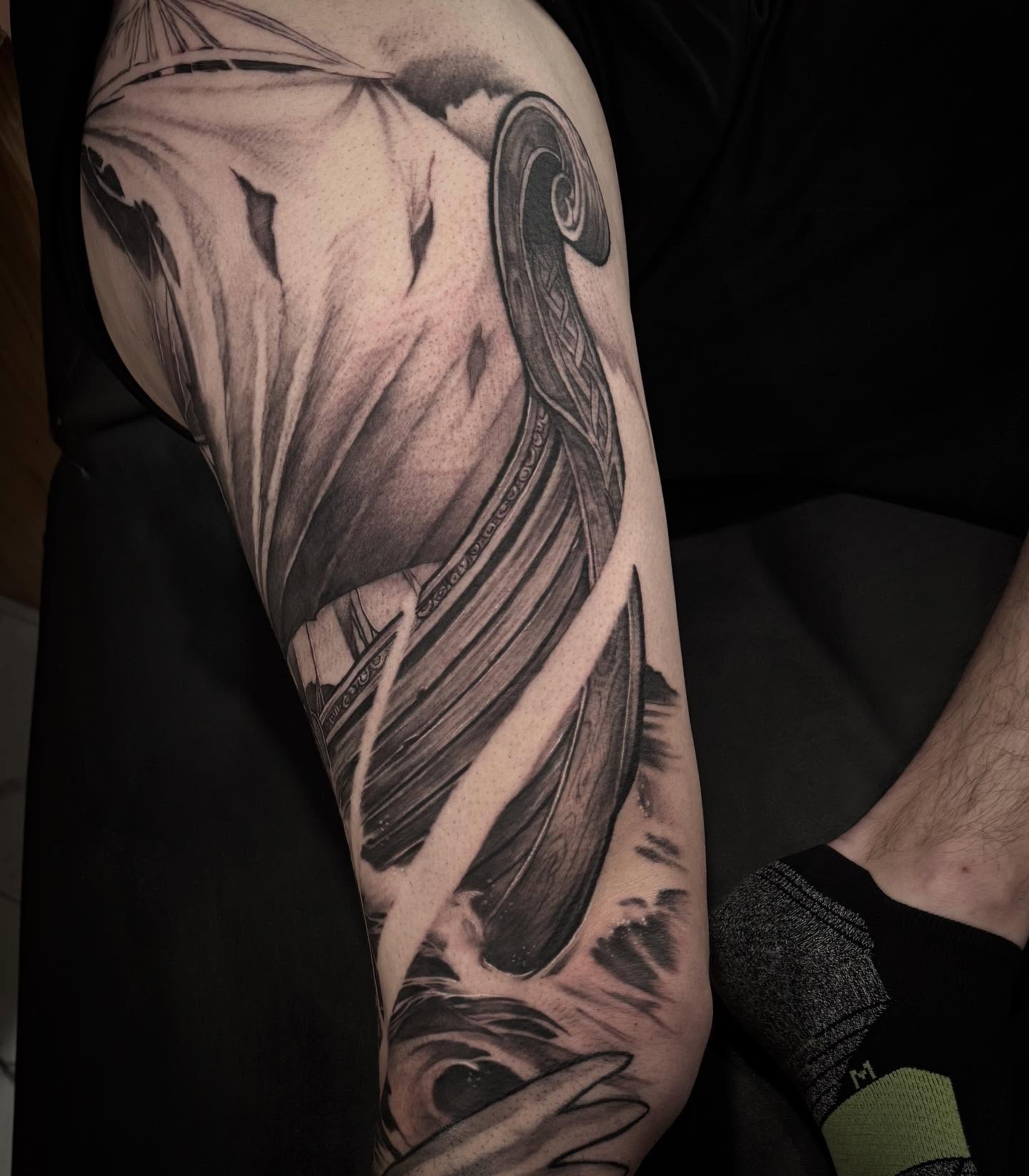 Tattoo by @tats_earnhardt — black_and_grey, realism