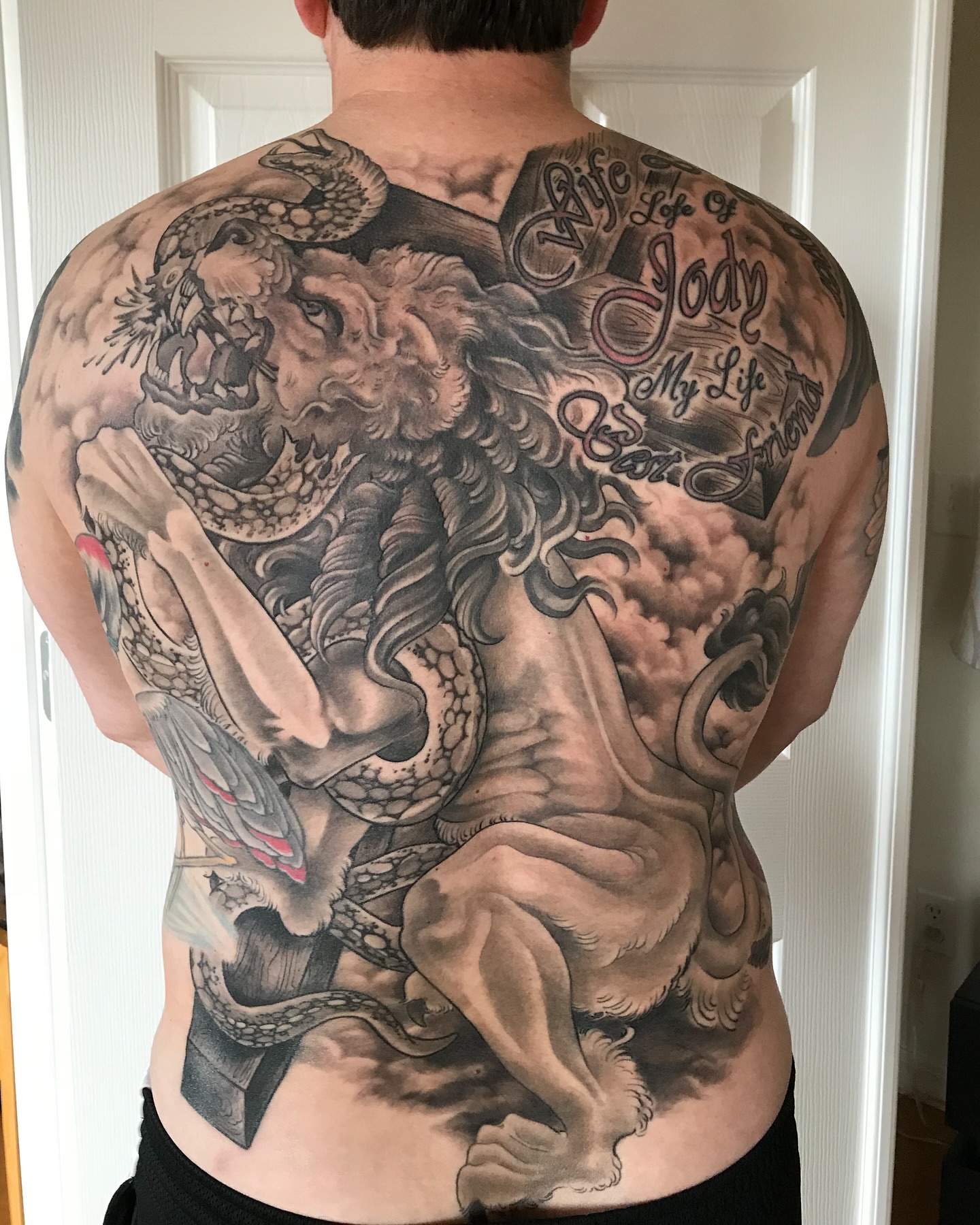 Tattoo by @electricunicorn — black_and_grey, realism