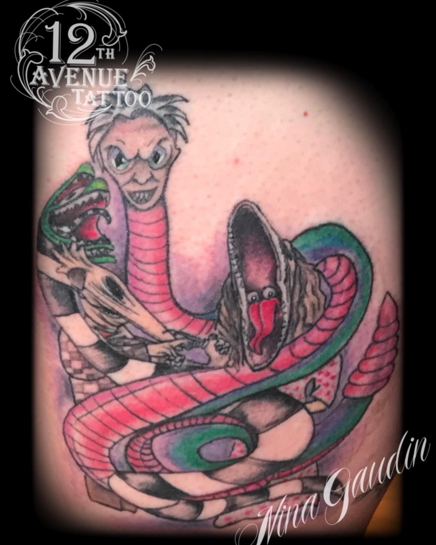 Tattoo by @tattoosbynina — american_traditional, dotwork