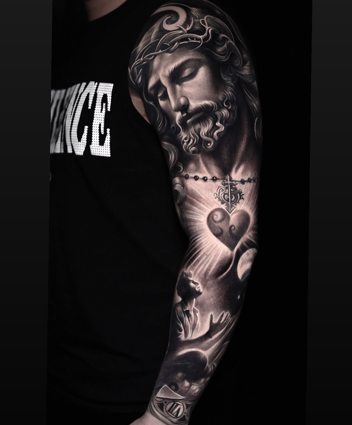 Religious figure realism tattoo on the forearm by π¨π»βπ¨Ever luis Rivero π¨π»βπ¨