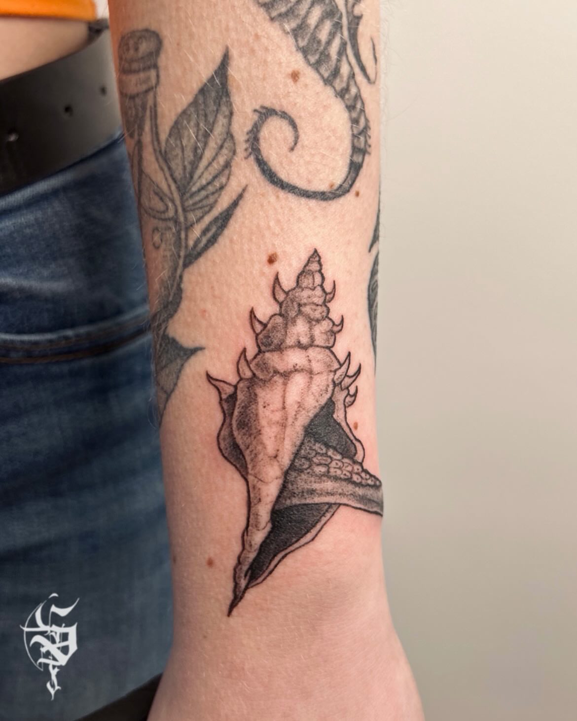 Tattoo by @foxhead_tattoo — black_and_grey