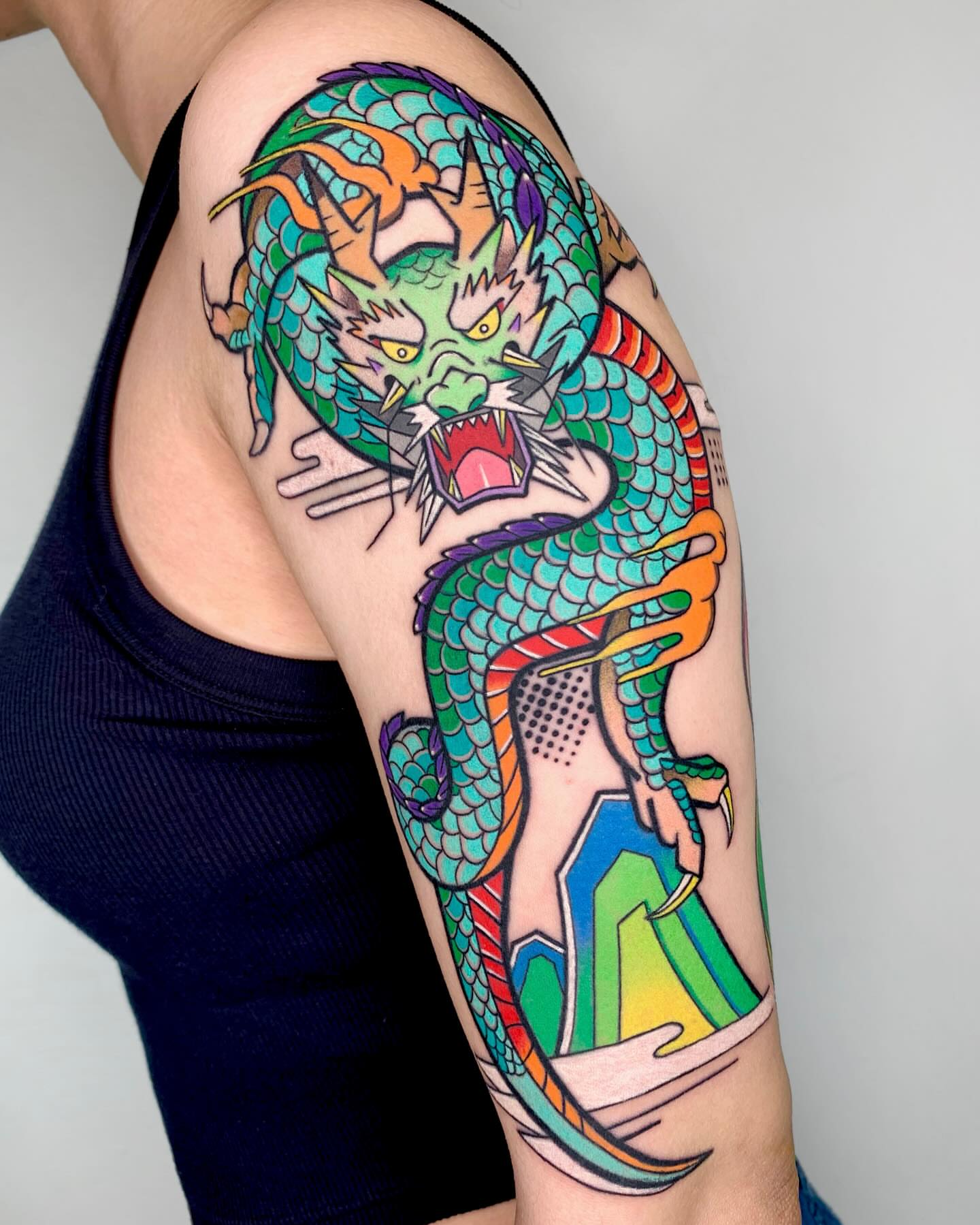 Tattoo by @hurjaesae — american_traditional, dotwork