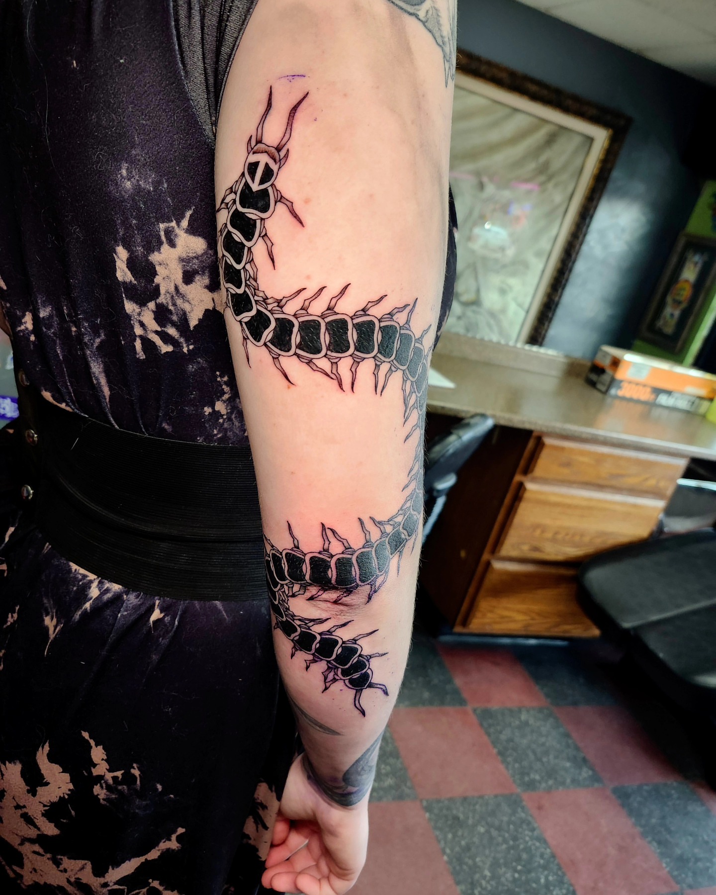 Spine black and grey tattoo on the forearm by CASEY JENSEN ✨ Fort Collins CO