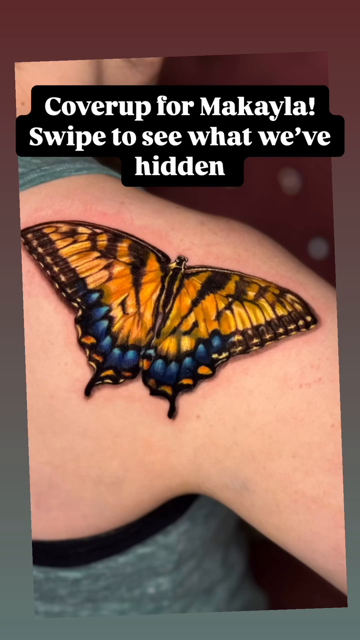 Butterfly realism tattoo by Martina Zago